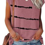 Women's Short Sleeve Tunic Tops 2026 Basic Loose T Shirts Solid Color Batwing Sleeve Casual Tee
