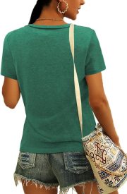 Women's Tops Short Sleeve T Shirts for Women Spring Summer Fashion Clothes Casual V Neck Blouses - Image 2