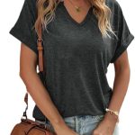 Women's Floral T-Shirts V-Neck Dandelion Sun Flower Graphic Casual Tee Boho Tops Cute Wildflowers Shirts