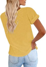 Women's Short Sleeve Shirts Crewneck Loose Casual Summer Basic Tees Tops - Image 2