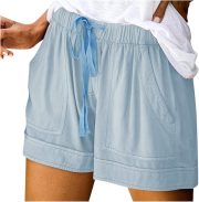 Womens Shorts Casual Drawstring Elastic Waist Short Pants with Pockets Summer Lightweight Plus Size Shorts