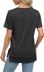 Women's Tops Casual Short Sleeve Crew Neck Shirts Trendy Summer Tees - Image 2