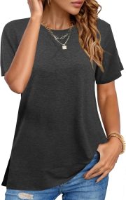 Women's Tops Casual Short Sleeve Crew Neck Shirts Trendy Summer Tees