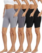 4 Pack Biker Shorts with Pockets for Women High Waist,Womens Athletic Workout Shorts for Summer